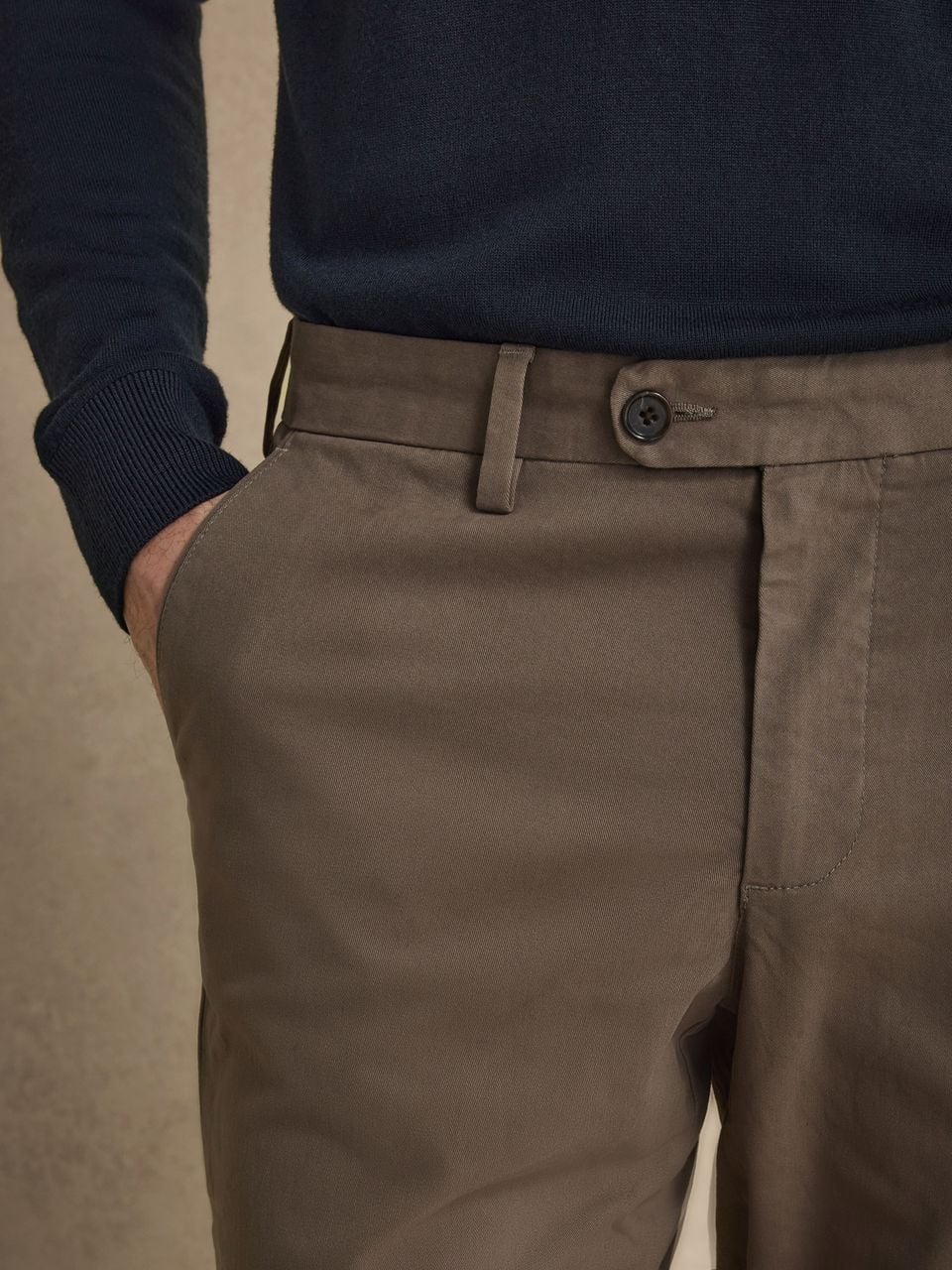John Henric Cotton Twill Chinos Taupe