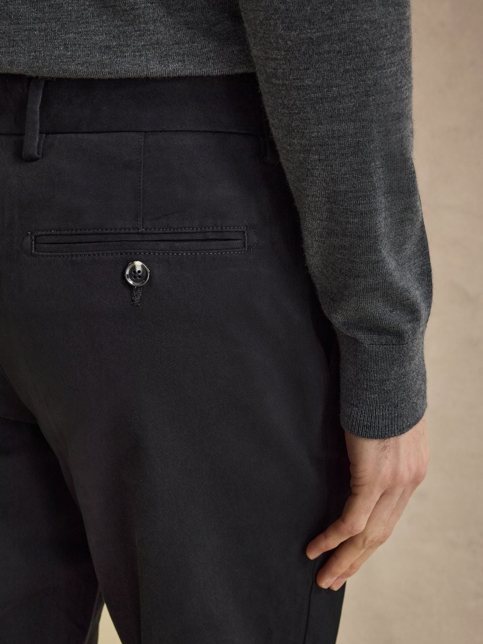 John Henric Cotton Twill Chinos Black