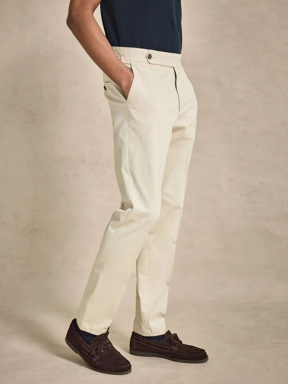 John Henric Cotton Chinos w/Buckle Sand
