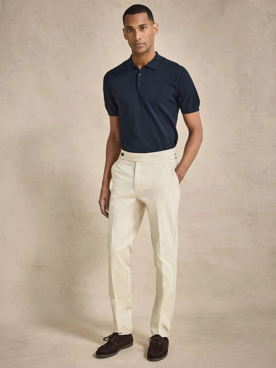 John Henric Cotton Chinos w/Buckle Sand