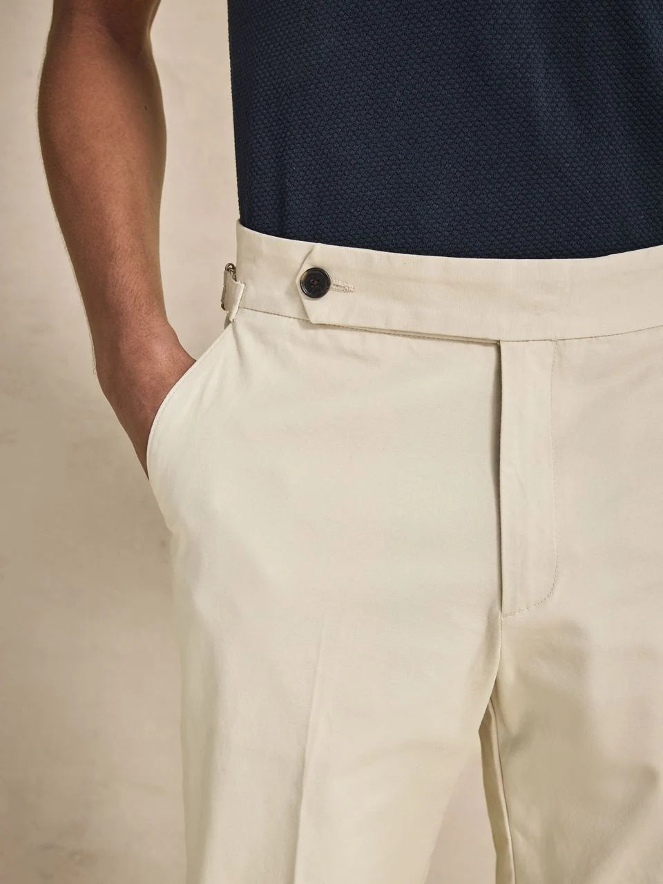 John Henric Cotton Chinos w/Buckle Sand