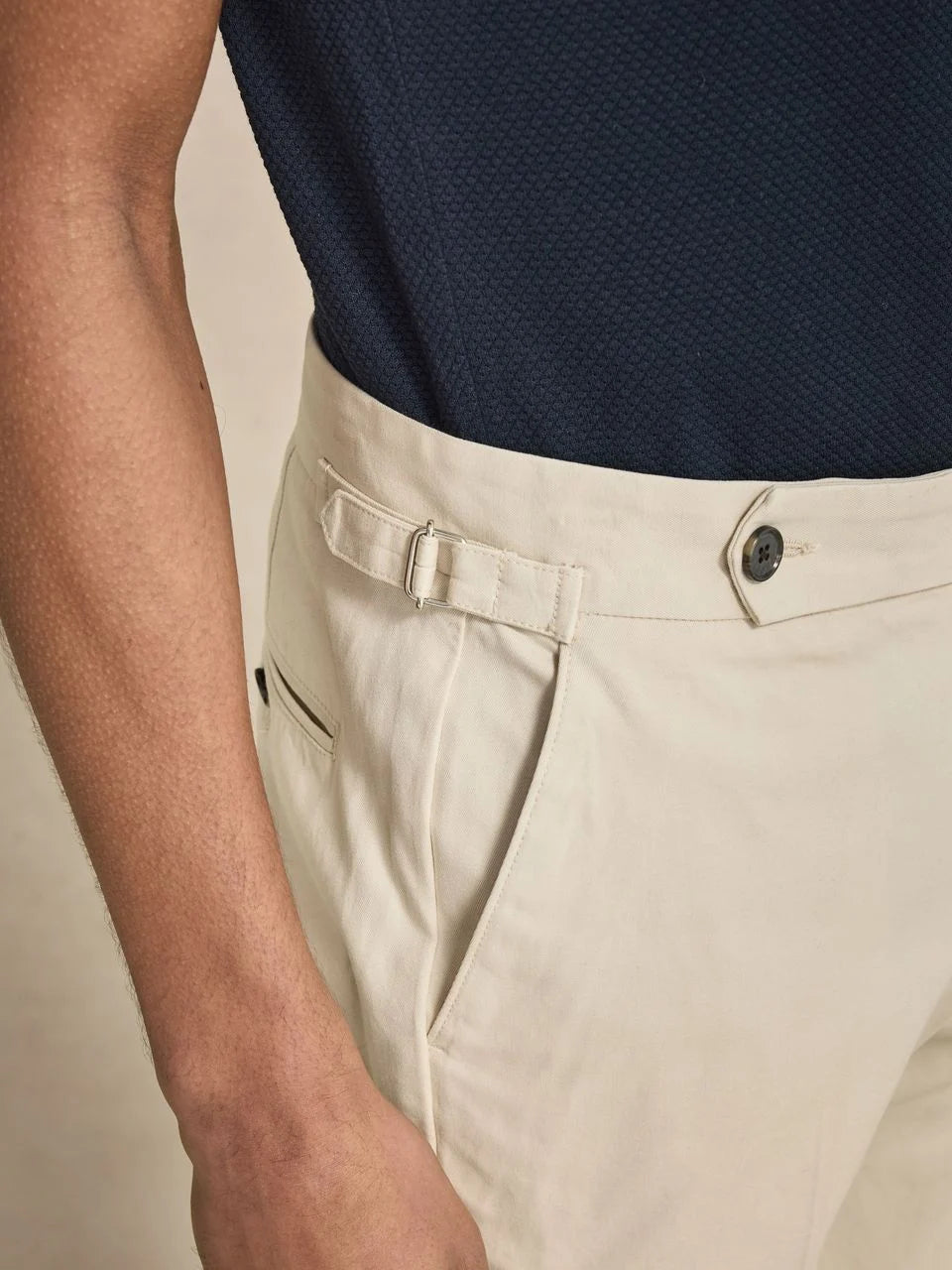 John Henric Cotton Chinos w/Buckle Sand