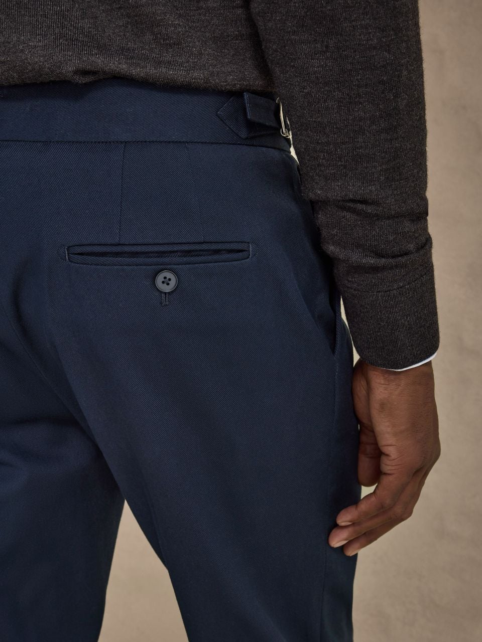 John Henric Albin Buckle Dress Trousers Navy Blue