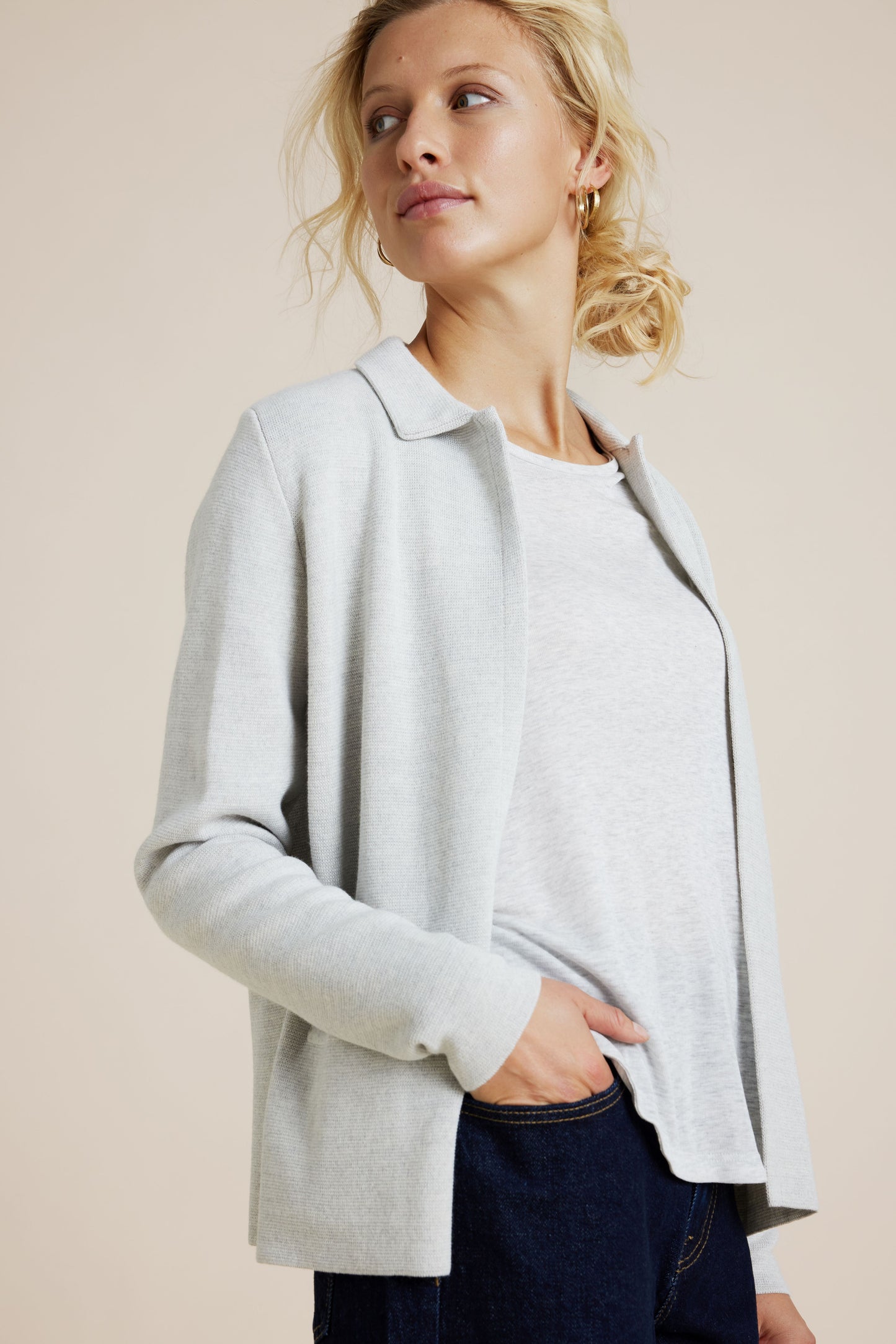 Sibin Linnebjerg Monet Light Grey Melange