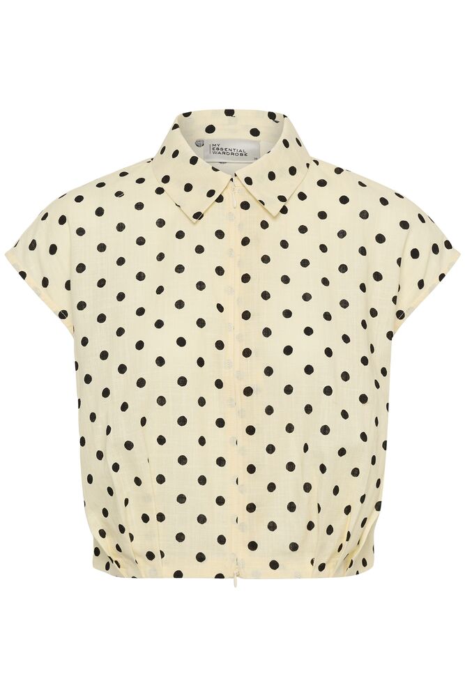 My Essential Wardrobe Nada Short Shirt Lemon Icing with dots - Mojo Independent Store