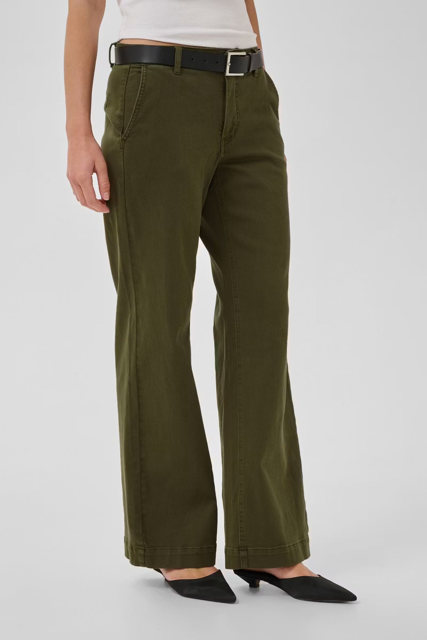 My Essential Wardrobe Pant Wide Lara 149 Olive Night
