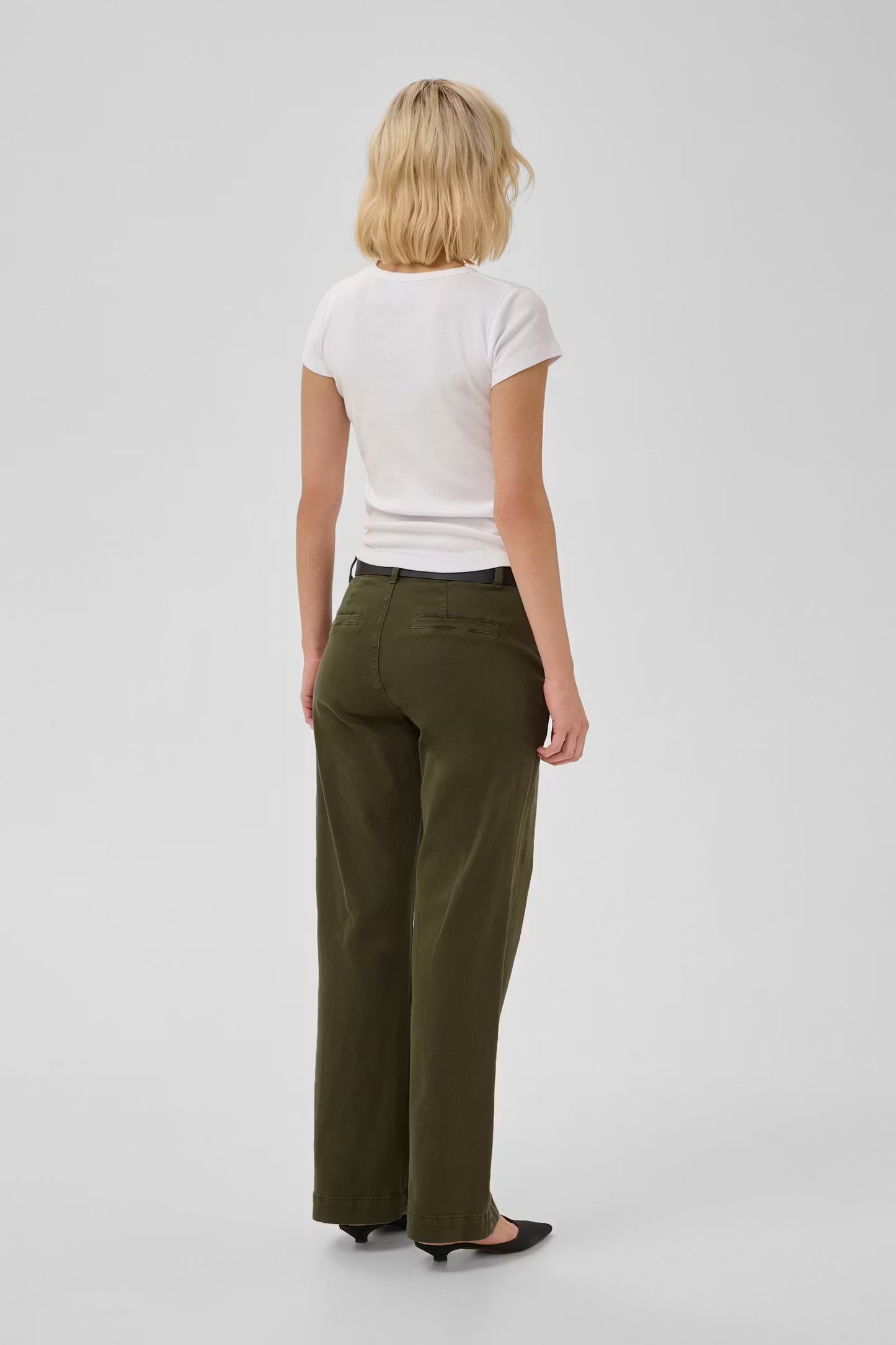 My Essential Wardrobe Pant Wide Lara 149 Olive Night