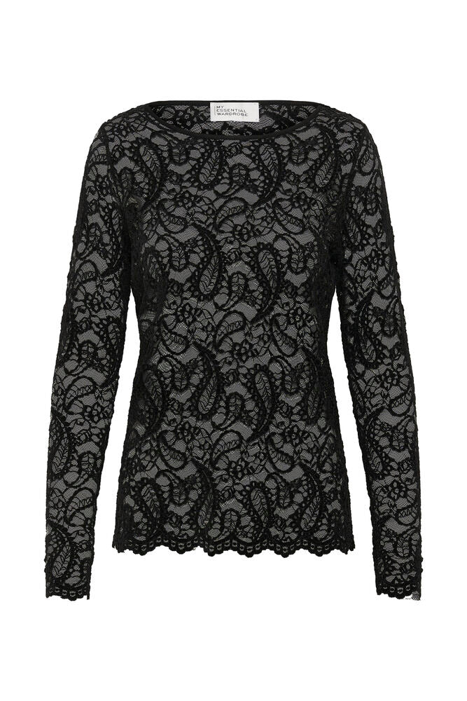 My Essential Wardrobe Salvi LS Lace Blouse Black