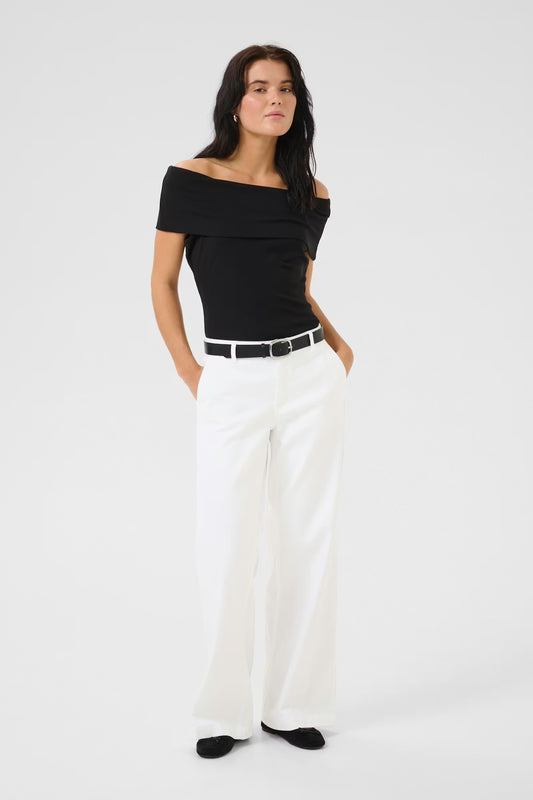 My Essential Wardrobe Lara Wide Pant Bright White - Mojo Independent Store