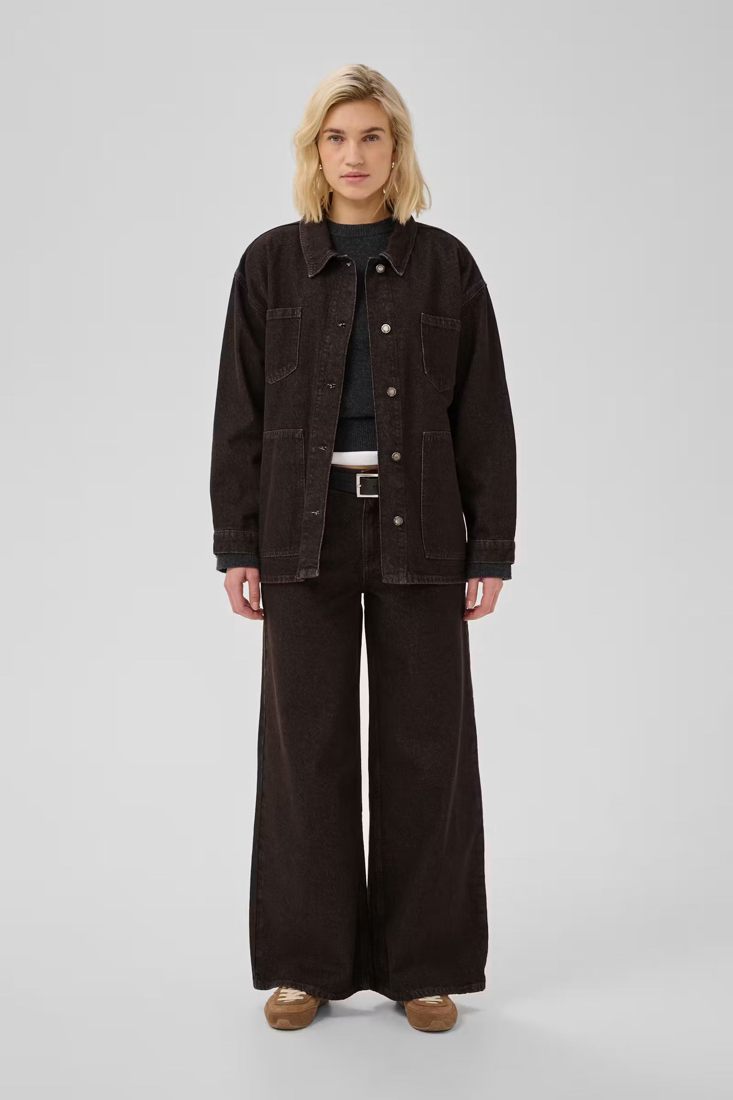 My Essential Wardrobe Denim Jacket Uma Dark Brown Wash