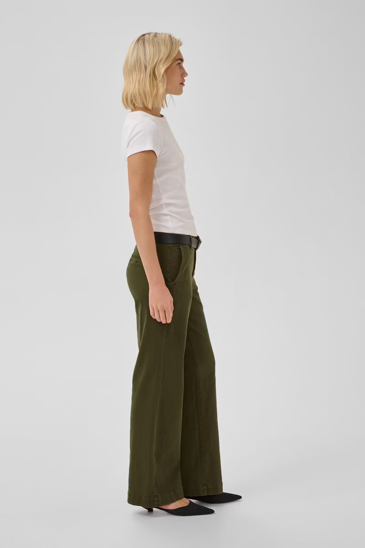 My Essential Wardrobe Pant Wide Lara 149 Olive Night