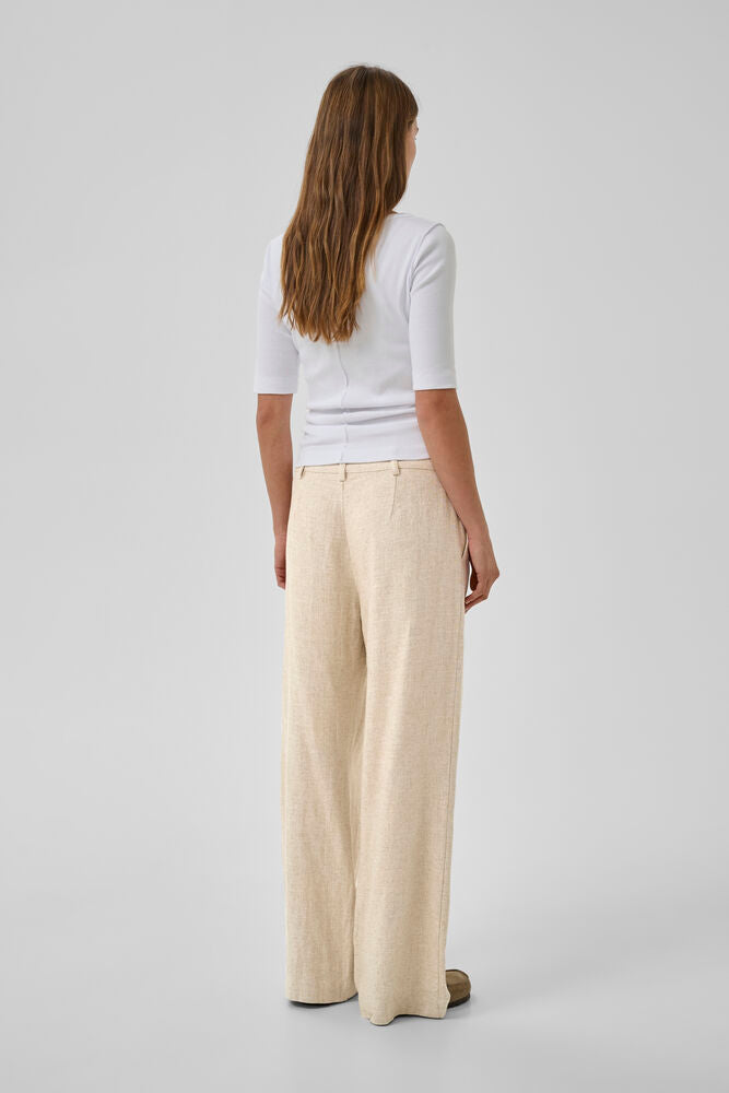 My Essential Wardrobe Lavita Pant Oatmeal Melange - Mojo Independent Store