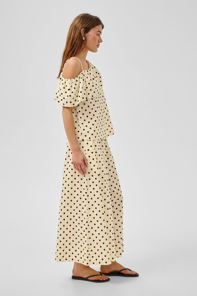 My Essential Wardrobe Nada Skirtpant Lemon Icing with dots - Mojo Independent Store