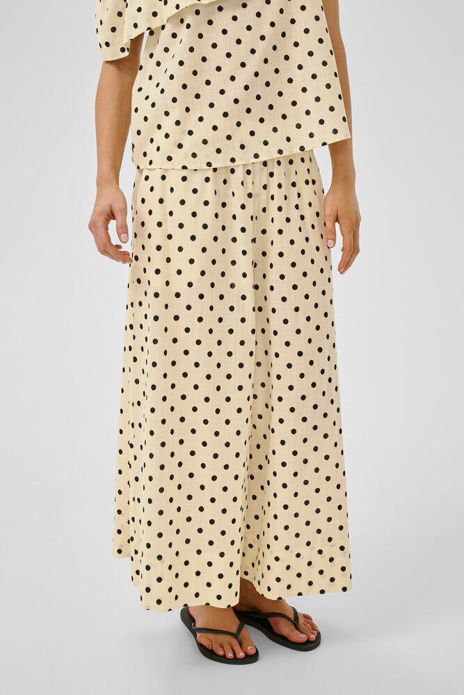 My Essential Wardrobe Nada Skirtpant Lemon Icing with dots - Mojo Independent Store