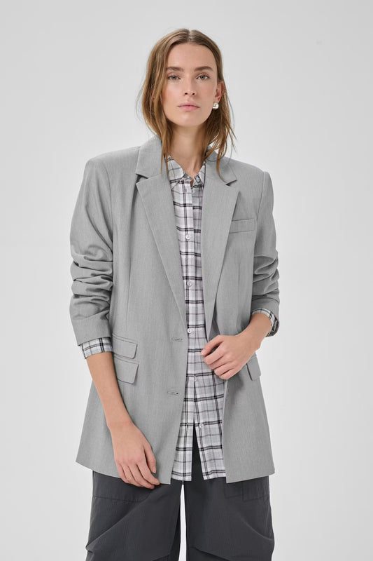 My Essential Wardrobe Hanna Blazer Light Grey Melange - Mojo Independent Store