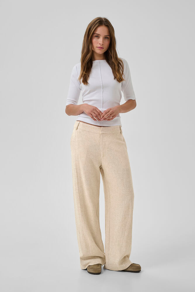 My Essential Wardrobe Lavita Pant Oatmeal Melange - Mojo Independent Store