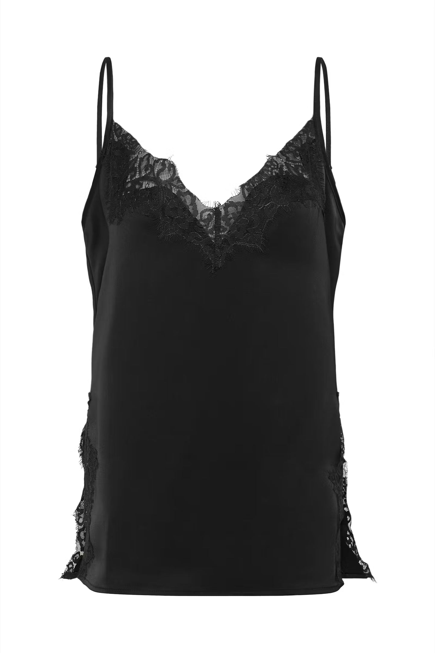 My Essential Wardrobe Brenda Lace Long Top Black