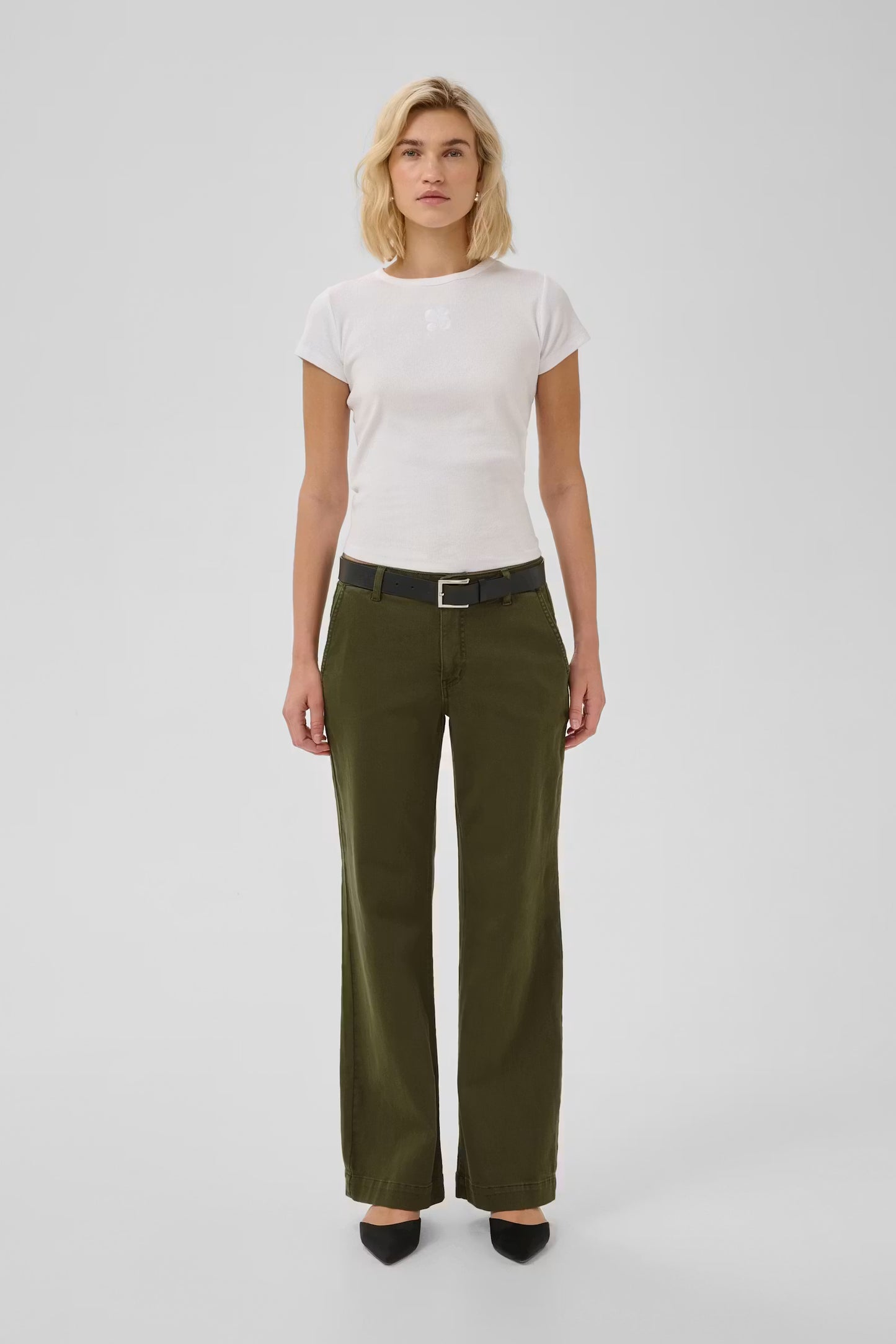My Essential Wardrobe Pant Wide Lara 149 Olive Night
