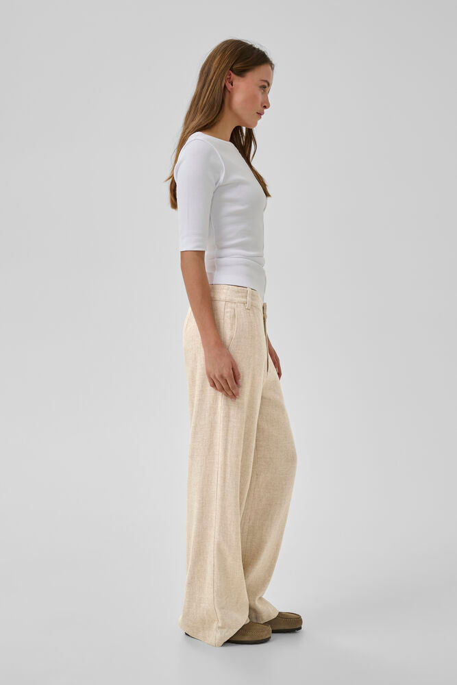 My Essential Wardrobe Lavita Pant Oatmeal Melange - Mojo Independent Store