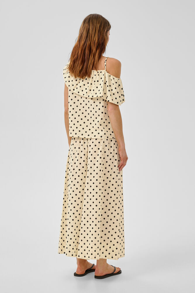 My Essential Wardrobe Nada Skirtpant Lemon Icing with dots - Mojo Independent Store