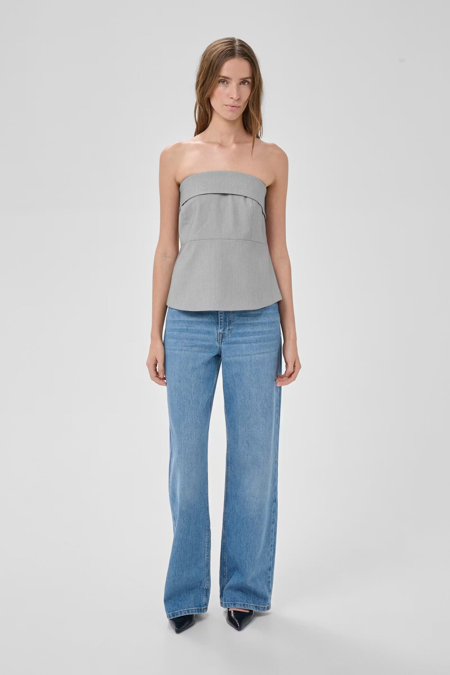 My Essential Wardrobe Hanna Corsage Light Grey Melange - Mojo Independent Store
