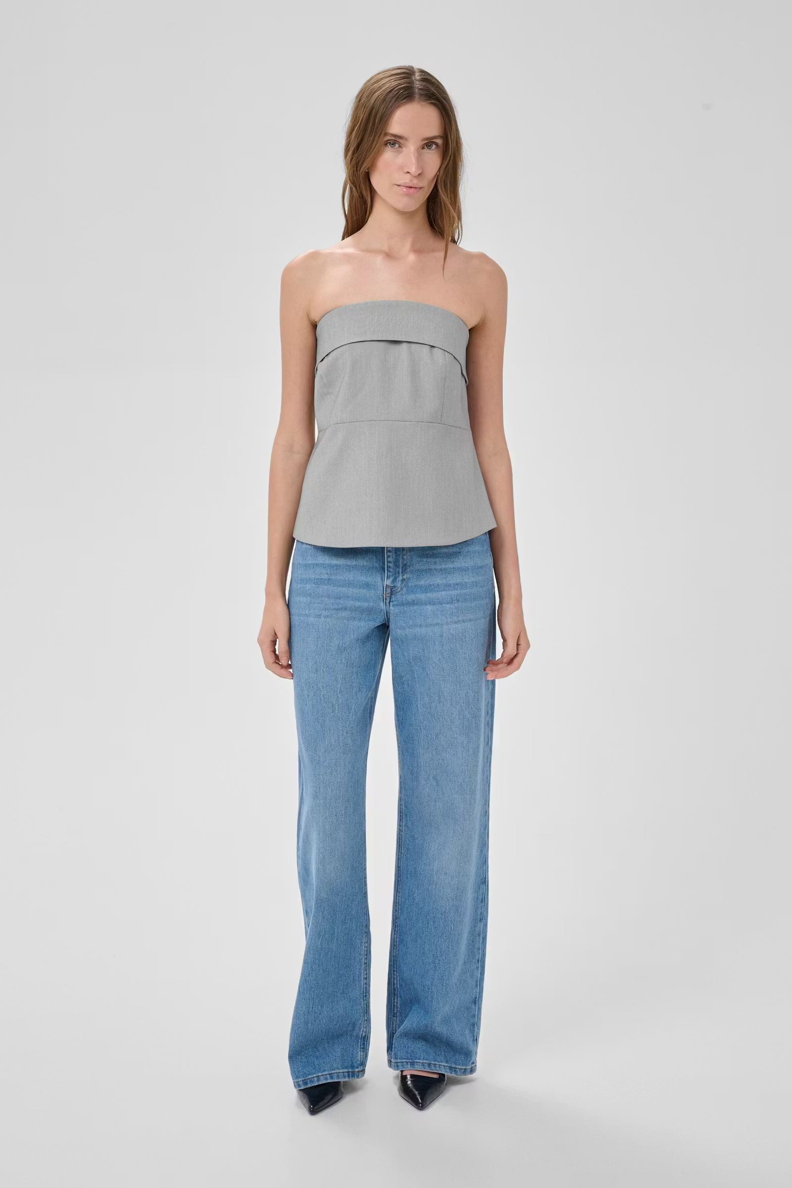My Essential Wardrobe Hanna Corsage Light Grey Melange - Mojo Independent Store