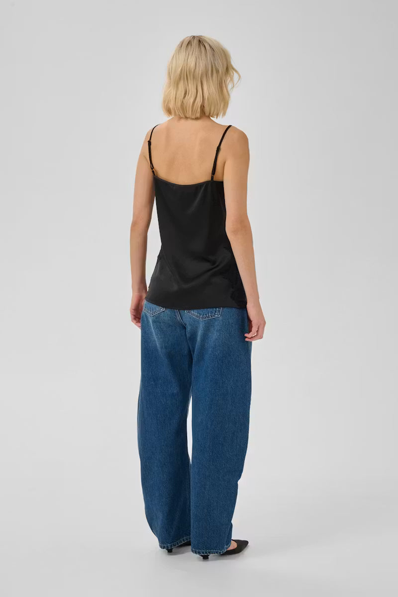My Essential Wardrobe Brenda Lace Long Top Black