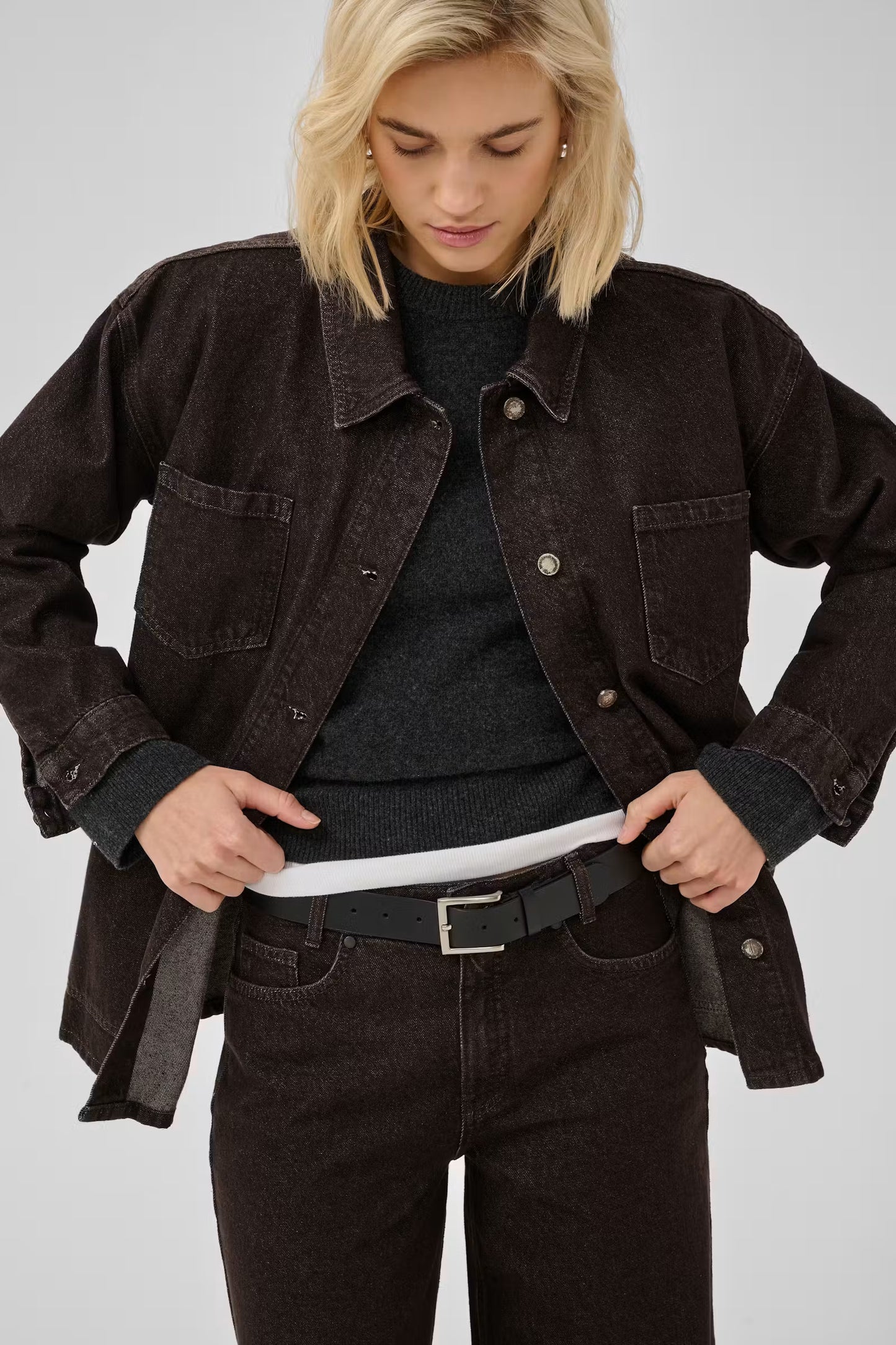 My Essential Wardrobe Denim Jacket Uma Dark Brown Wash