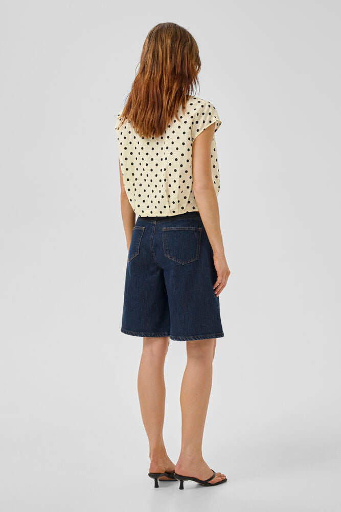 My Essential Wardrobe Nada Short Shirt Lemon Icing with dots - Mojo Independent Store
