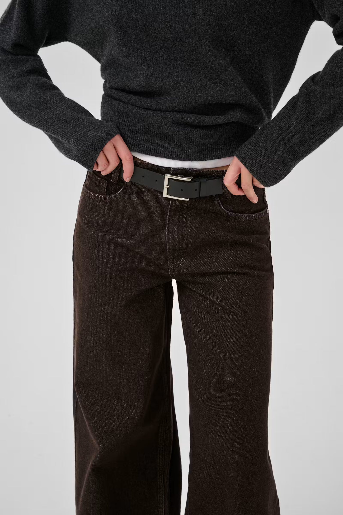 My Essential Wardrobe Jeans Wide Ava Dark Brown Wash