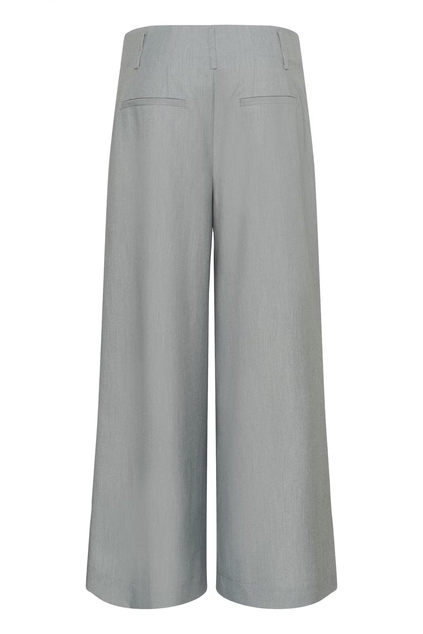 My Essential Wardrobe Hanna Luna High Wide Pant Long Light Grey Melange - Mojo Independent Store