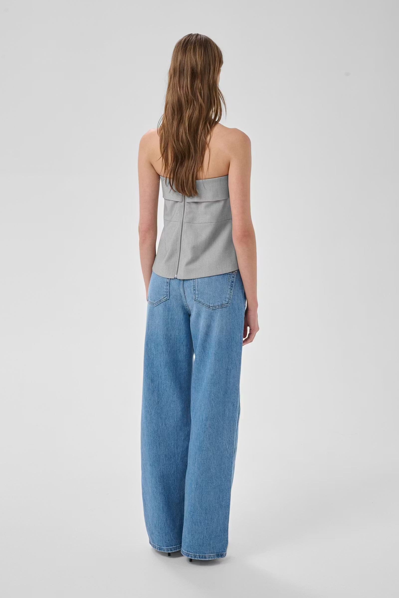 My Essential Wardrobe Hanna Corsage Light Grey Melange - Mojo Independent Store