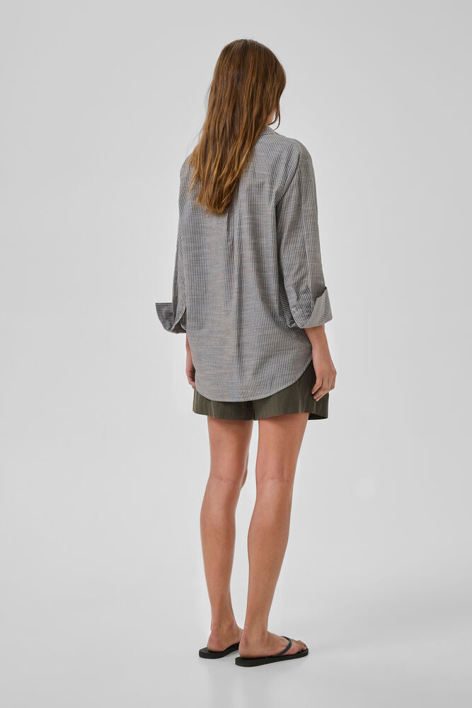 My Essential Wardrobe Skye Shirt Forest Night Stripe - Mojo Independent Store