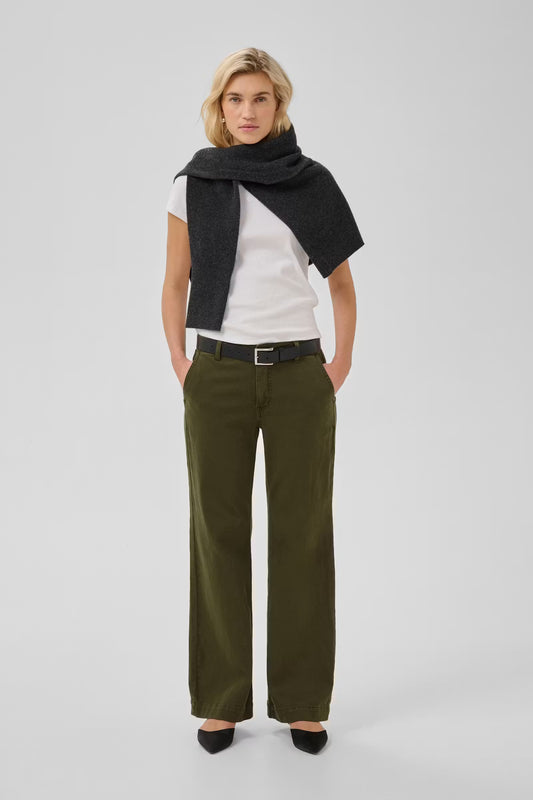 My Essential Wardrobe Pant Wide Lara 149 Olive Night - Mojo Independent Store