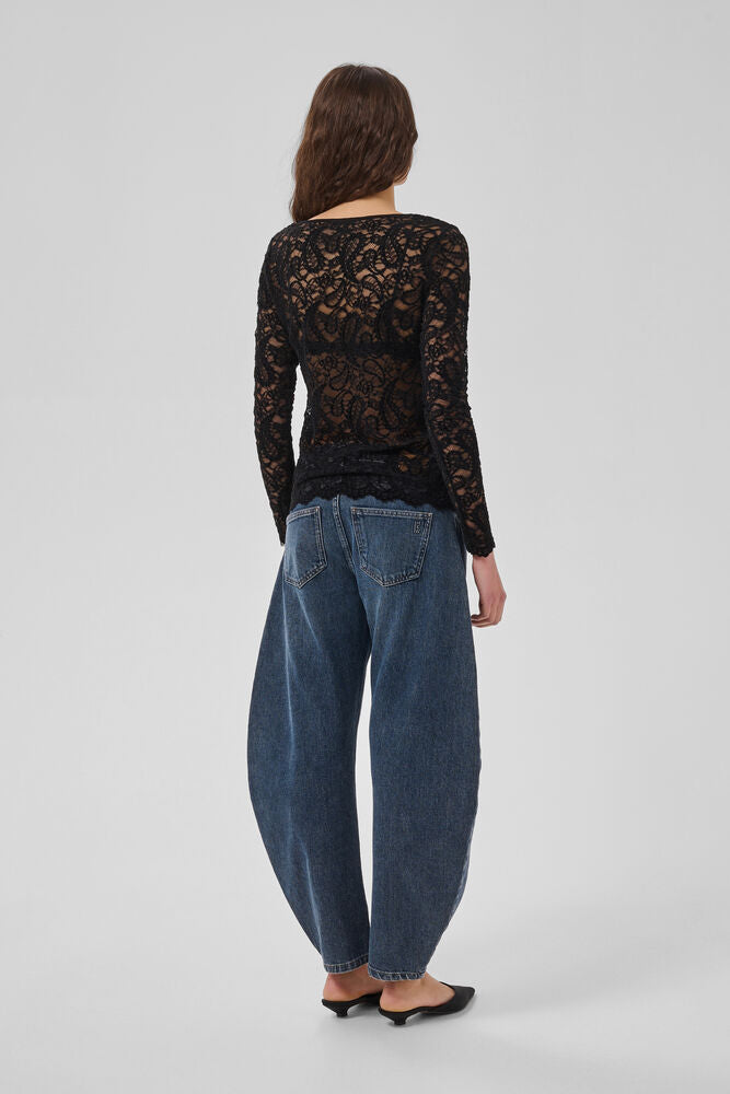 My Essential Wardrobe Salvi LS Lace Blouse Black