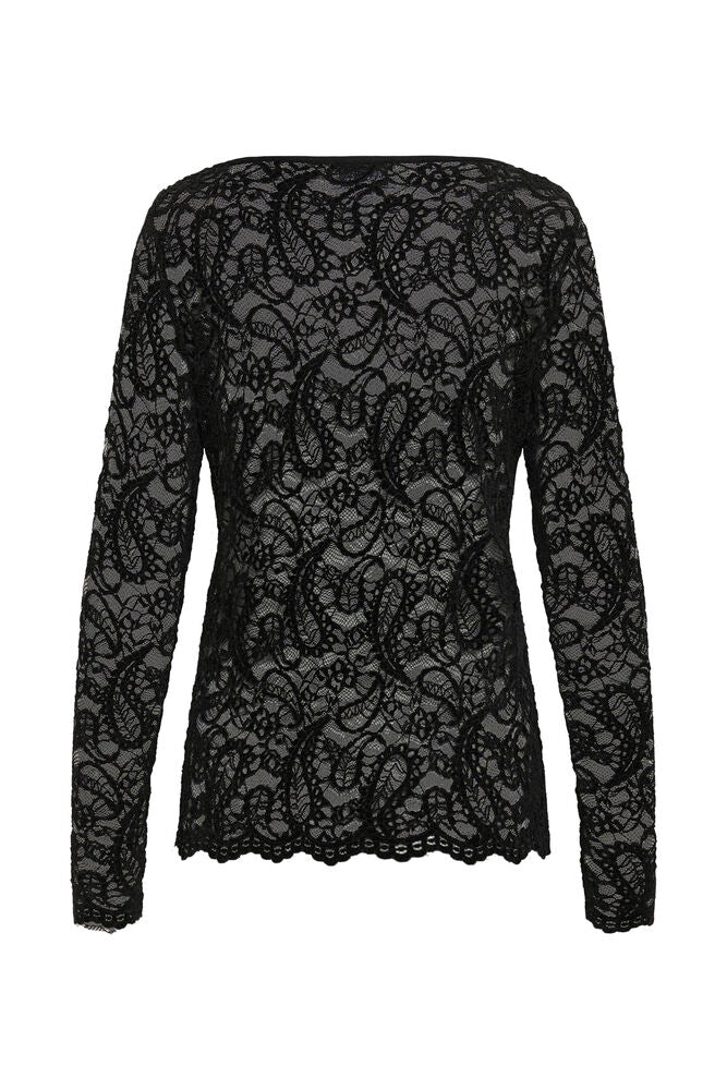 My Essential Wardrobe Salvi LS Lace Blouse Black