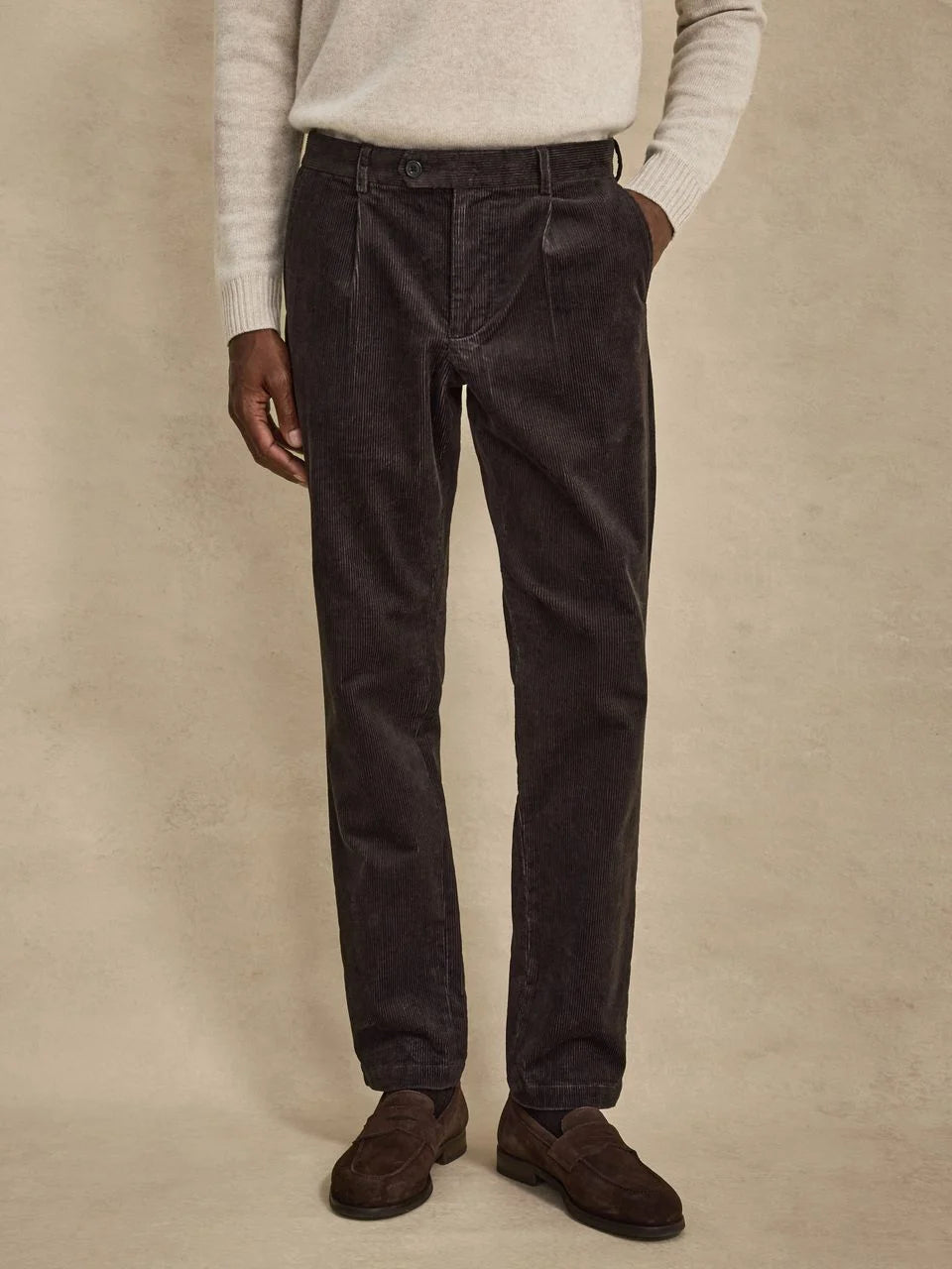 John Henric Bradley Corduroy Trousers Brown