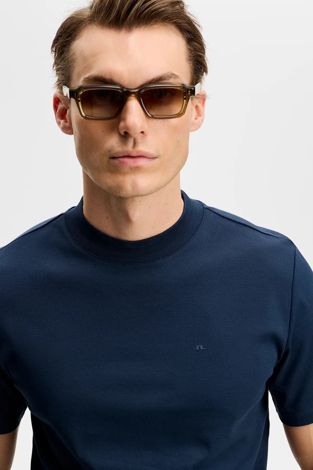 J.Lindeberg Ace Mock Neck T-Shirt Navy
