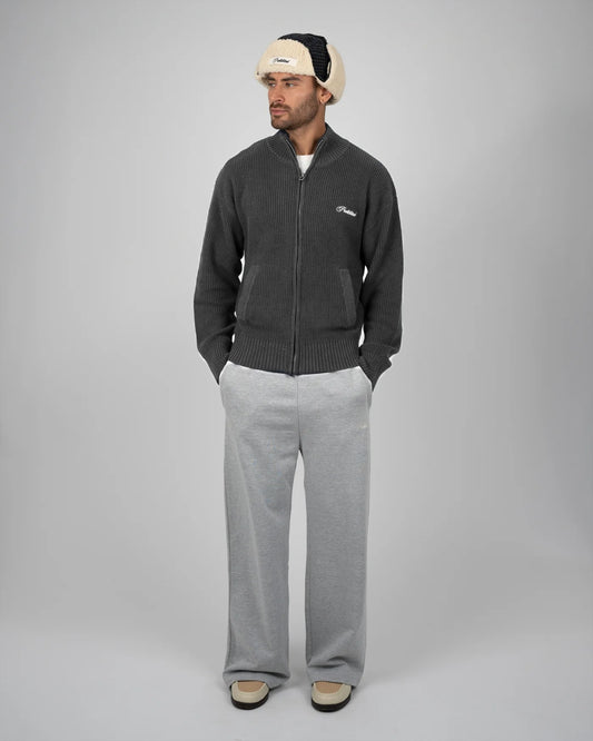 Prohibited Campus Knit Jacket Dark Grey