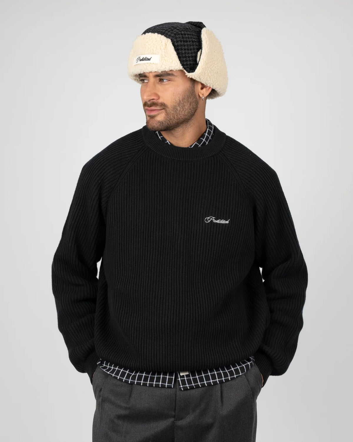 Prohibited Campus Knit Sweater Black