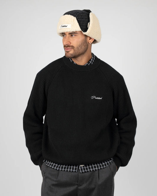 Prohibited Campus Knit Sweater Black