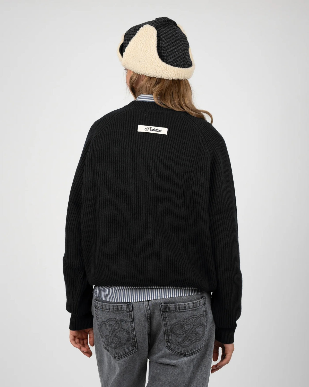 Prohibited Campus Knit Sweater Black