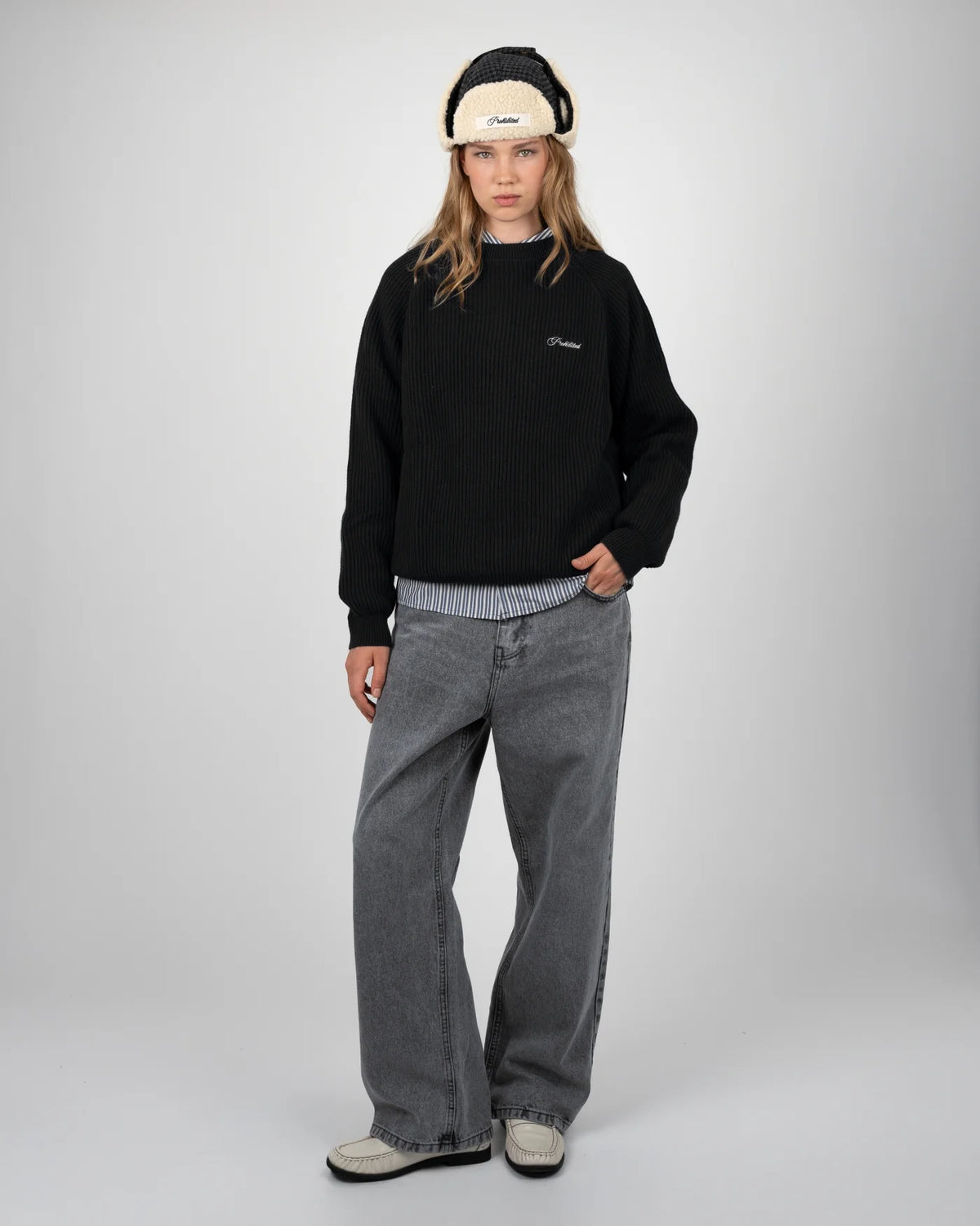 Prohibited Campus Knit Sweater Black