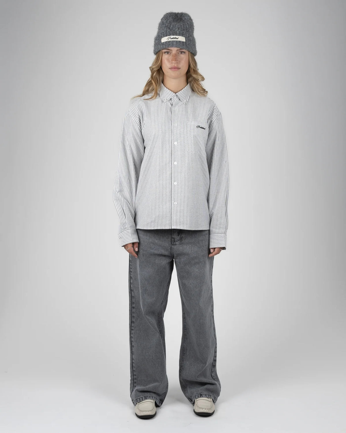 Prohibited The Cambridge Button Down Shirt Grey
