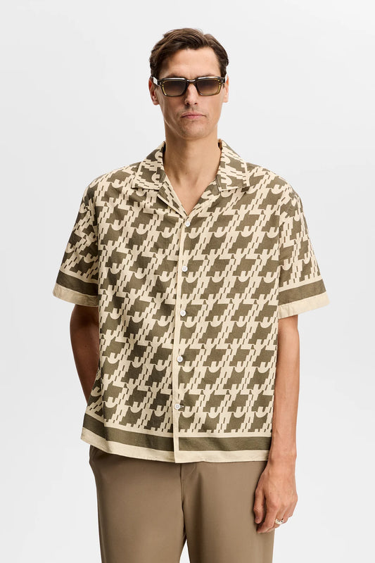 J.Lindeberg Ellis Border Resort Shirt Glitch Kamalata - Mojo Independent Store
