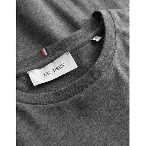 Les Deux Norregaard T-shirt Charcoal Melange/Orange