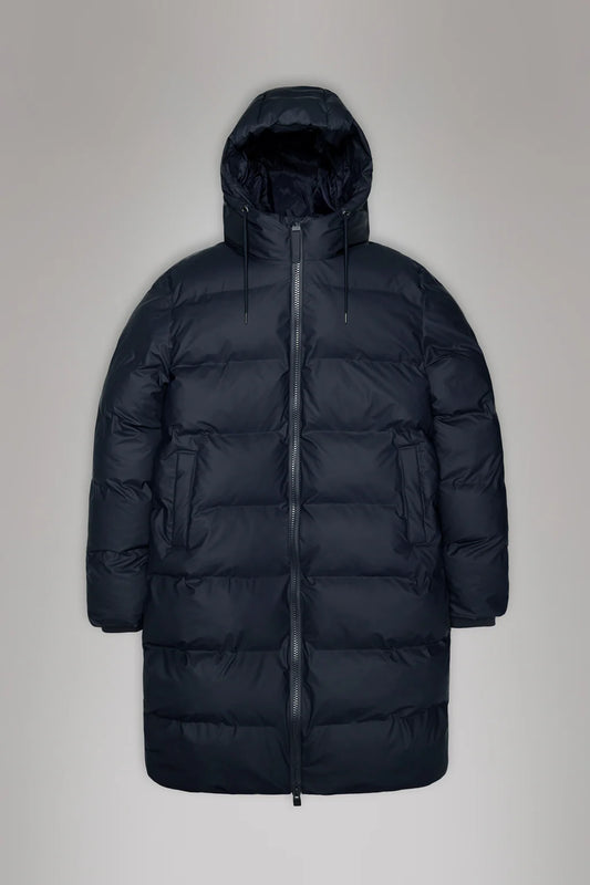 Rains Alta Longer Puffer Jacket Navy