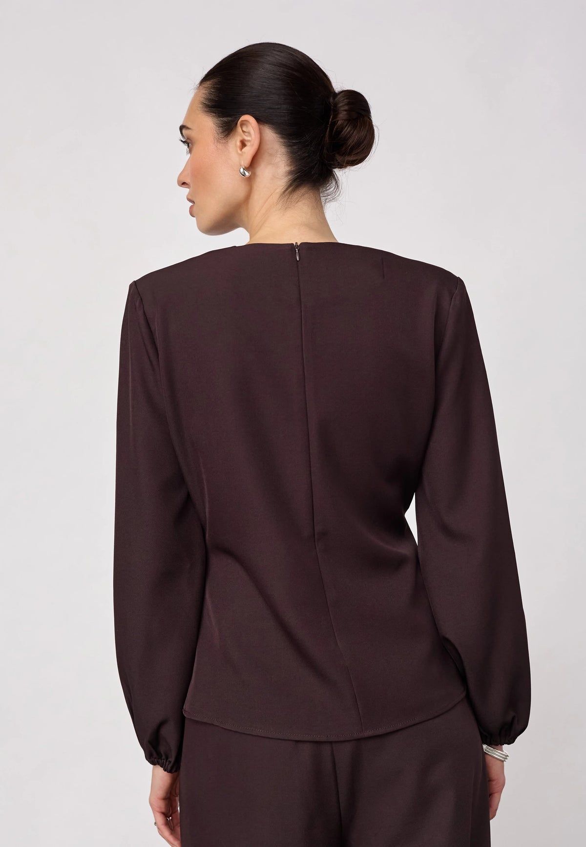 Co'Couture Luna Tie Blouse Bison