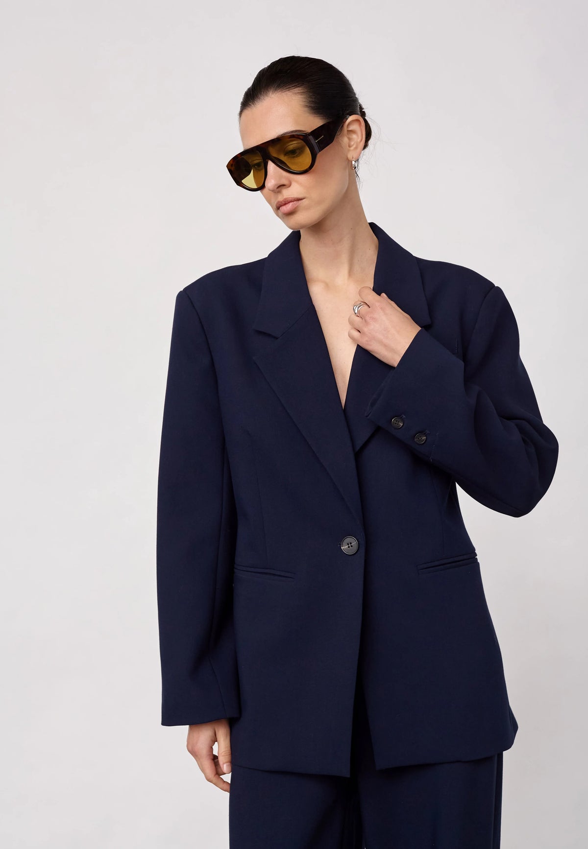 Co'Couture Mava Power Blazer Navy