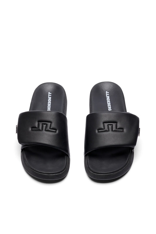 J.Lindeberg Bridge Logo Slippers Black - Mojo Independent Store